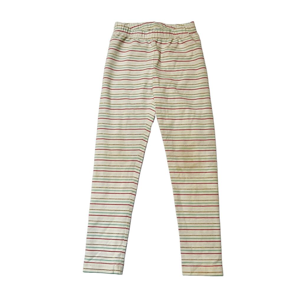 Hanna Andersson Sparkle Stripe Leggings Size 6/7